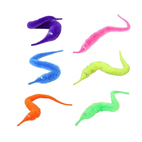 U-K 6Pcs Magic Caterpillar Toy Colorful Worm Plush Toys para Carnaval Favores de Fiesta Juguetes robustos y prácticosDiseño de Moda