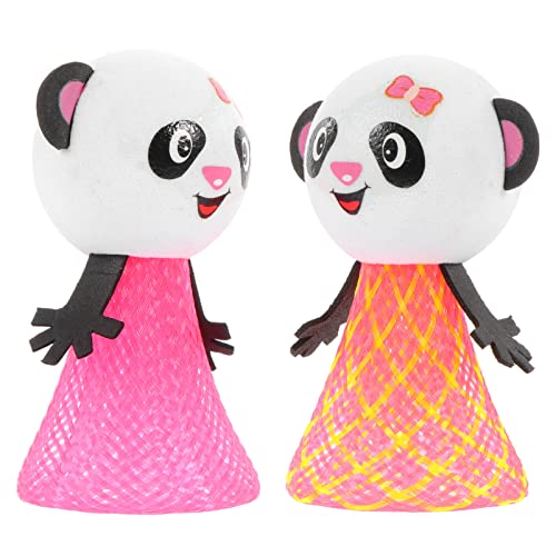 UKCOCO 2 Unids Saltando El Lanzador de Primavera Juguetes Juguetes Panda Oso Animal Bouncy Fiesta Favores Novedad Juguete para Cumpleaños Golosina Bolsas Premios Niños Broma