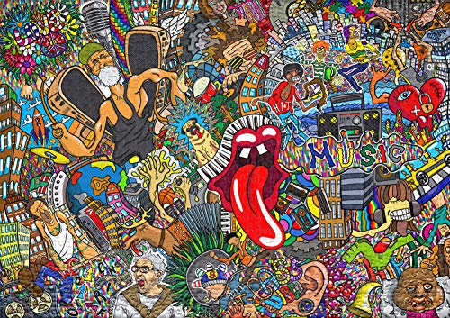 Ulmer Puzzleschmiede - Puzzle Graffiti: Puzzle de 1000 Piezas - Grafitis de Streetart sobre el Tema de la música, el Hip-Hop y el Estilo de Vida
