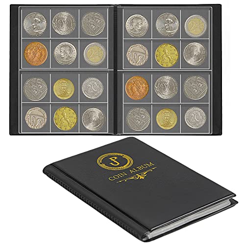 Uncle Paul Coin Album Coin Holder Coin Collection Libro para Penny/Nickel/Dime/Una libra/20 peniques 120 bolsillos CS3712
