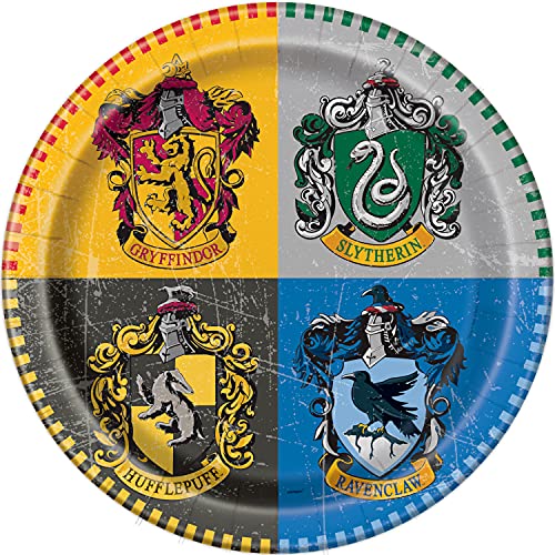 Unique Party Justice League Platos de Papel Ecológicos-23 cm-Fiesta de Harry Potter-Paquete de 8, multicolor (59105EU)