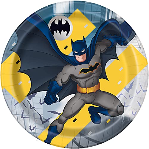 Unique Party Platos de Papel Ecológicos-23 cm-Fiesta De Batman-Paquete de 8, multicolor (77515EU)