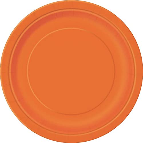 Unique Party- Platos de Papel Ecológicos-23 cm Naranja-Paquete de 16, Color orange (32252EU)