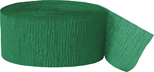 Unique Party- Serpentina de papel crepé para fiestas, Color verde esmeralda, 24 cm (6357) , color/modelo surtido