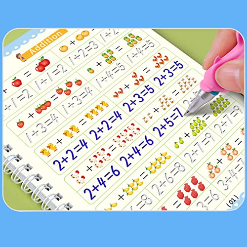 unknowns Los niños escritura a mano Copybook Set Number Alfabeto Carta Escritura Práctica Libro de trabajo Reutilizable Magic Copybooks con pluma