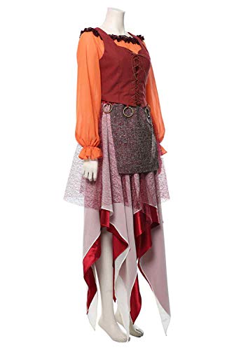 Vestido Mary Sanderson para mujer, disfraz de bruja de algodón naranja, disfraz de bruja para Halloween, carnaval, disfraz de disfraz, naranja, M