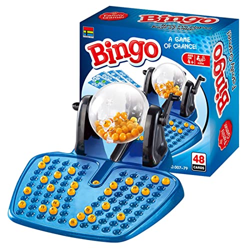 Wangduodu Juego de máquina de Bingo, Juguete de Juego de Bingo de lotería Profesional Duradero, Juegos de Mesa de Bingo Tradicionales para Regalo de niños o Fiesta de Grupo Grande