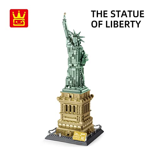 WANGE Modelo de Arquitectura para armar con Bloques de construcción. Estatua de la Libertad de New York.