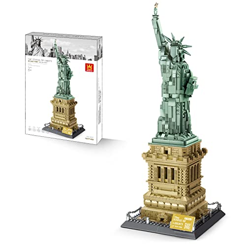 WANGE Modelo de Arquitectura para armar con Bloques de construcción. Estatua de la Libertad de New York.