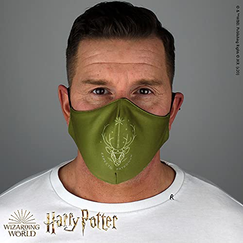 Warner Bros. Harry Potter Superheroes Mouthguard Masks Fabric Mask Adjustable Elastic Band Adult & Teen Comic Mask Nose Guard Mouth Noses (ExpectoPatronum - Stag)