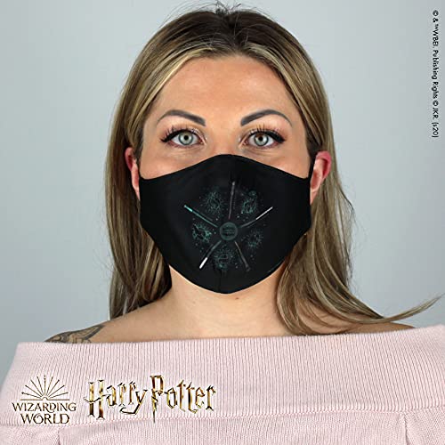 Warner Bros. Harry Potter Superheroes Mouthguard Masks Fabric Mask Adjustable Elastic Band Adult & Teen Comic Mask Nose Guard Mouth Noses (ExpectoPatronum)