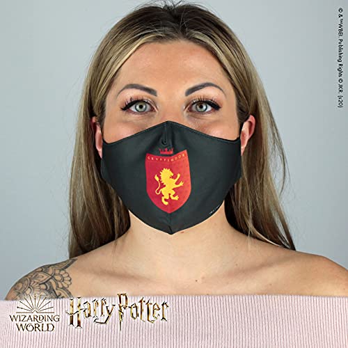 Warner Bros. Harry Potter Superheroes Mouthguard Masks Fabric Mask Adjustable Elastic Band Adult & Teen Comic Mask Nose Guard Mouth Noses (Griffindor Shield)