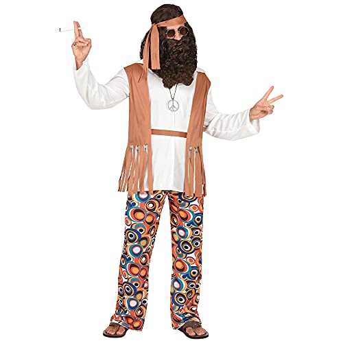 WIDMANN Disfraz de hippie para adultos, multicolor, extra-large (02594)