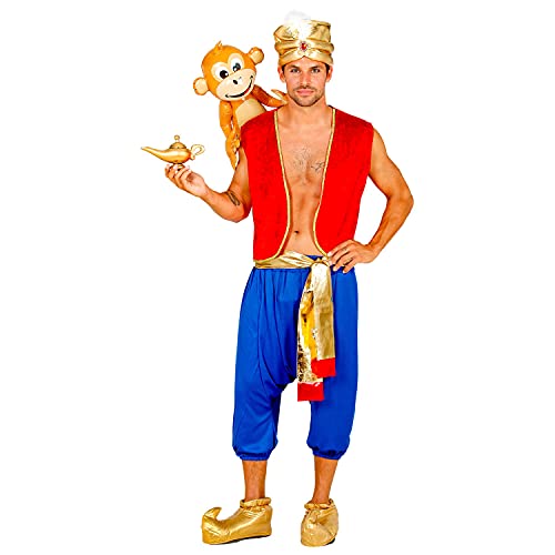 WIDMANN Widmann-10223 Disfraz de Aladdin, chaleco, pantalones, banda, turbante, rey de los ladrones, fiesta temática, carnaval, multicolor, large (10223)