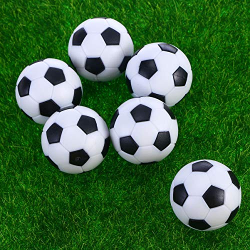 WINOMO 6 bolas de fútbol de mesa de 32 mm para futbolín juego de mesa mini bolas de fútbol blanco y negro
