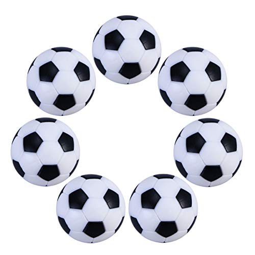 WINOMO 6 bolas de fútbol de mesa de 32 mm para futbolín juego de mesa mini bolas de fútbol blanco y negro