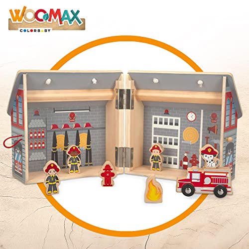 WOOMAX - Estación de bomberos portátil de madera WOOMAX (49370)