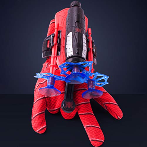 WSTERAO Spider Man Toy Cosplay Spiderman Glove Thrower Set, Spider Man Launcher Glove Toy Set, Fiesta de Juegos de rol, Guante de plástico para Cosplay para niños