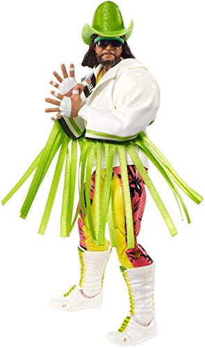 WWE Ultimate Edition "Macho Man" Randy Savage figura de acción, 6-en/15.24 cm, con cabezas intercambiables, manos intercambiables y equipo de entrada para edades de 8 años y más