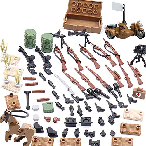WWEI WW2 - Juego de armas militares, 230 figuras de policía de tele, escena de juego de tiro, bloques de construcción, soldados del ejército Swat, figuras de policía, juguete compatible con Lego