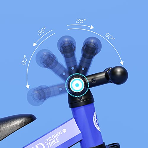XJD 3 EN 1 Triciclo para Niños Bicicleta para bebé 1-3 años con Pedales Desmontables Asiento Elevador para Ajustar Alturas Regalo de cumpleaños Upgrad 2.0(Azul)