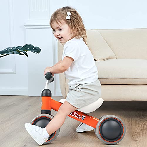 YGJT Bicicleta sin Pedales para Bebe de 1 Año (10-18 Meses), Correpasillos Juguetes Bebes para ejercita Las Habilidades de coordinación de su bebé, Excelente Regalo para Bebe de 1 Año (Naranja)