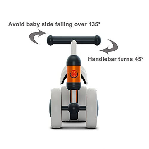 YGJT Bicicleta sin Pedales para Bebe de 1 Año (10-18 Meses), Correpasillos Juguetes Bebes para ejercita Las Habilidades de coordinación de su bebé, Excelente Regalo para Bebe de 1 Año (Naranja)
