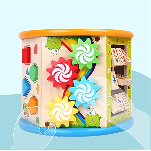 YLiansong-home Actividad Cube Bead Maze Bead Maze Shape Sorter Educational Development Toy Regalo para niños Cubo de Actividad de Madera (Color : Multi-Colored, Size : One Size)
