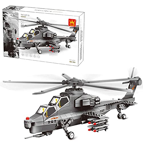YXHS Technic Helicóptero Bloques de construcción, 283 piezas de la serie militar de combate de helicópteros militares juego de construcción compatible con Lego