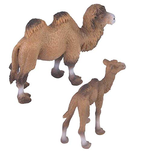Zerodis 2 pcs Modelo Animal de Juguete, Miniatura Realista Ciencia plástico Modelo Animal Camello Figura simulación Camello Modelo Educativo Animal Juguete