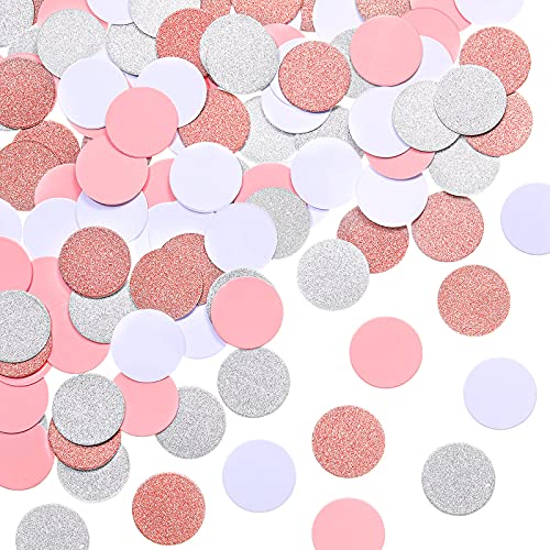 400 Confeti de Mesa Colorido Redondo de Espacio Confeti de Papel con Purpurina Puntos de Confeti de Círculo para Decoración de Fiesta Revelación de Géner Bbay Shower (Colores Vibrantes)