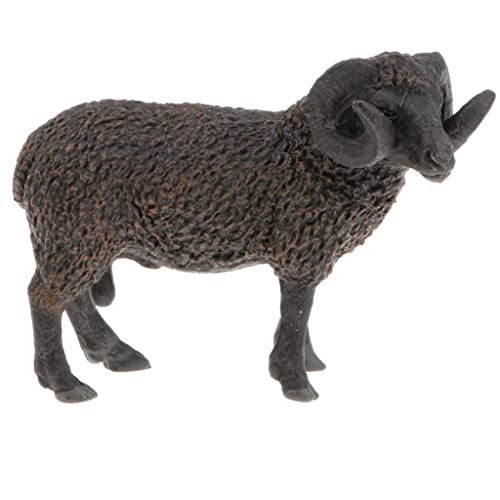 Amagogo Figura de Estatuilla de Animal de Oveja Negra Realista para Niños, Fiesta de Regalo de Juguete de Ciencia Natural para Niños