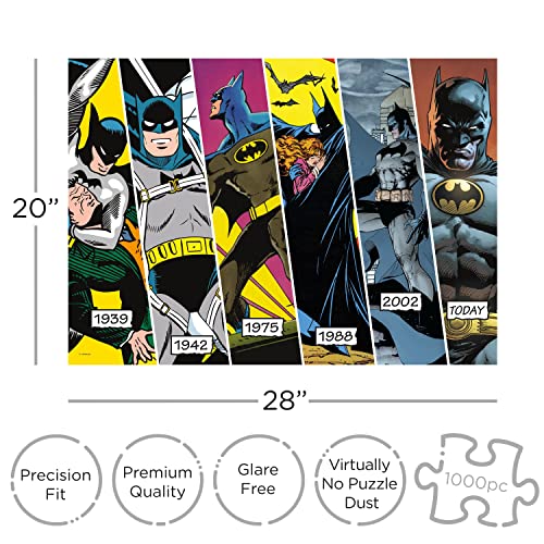 AQUARIUS DC Batman Timeline Puzzle (1000 Piezas Puzle Rompecabezas) - con Licencia Oficial Comics Merchandising & Collectibles - Resplandor Gratis - Precisión para - Prácticamente Sin Polvo - 20 x 28