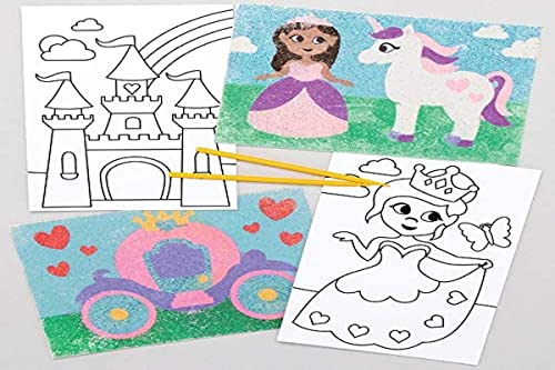 Baker Ross Imágenes Princesa Para Decorar con Arena (paquete de 8) Arte y manualidades para niños