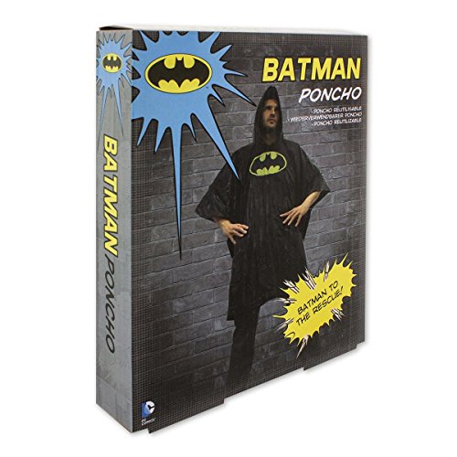 Batman Poncho | Licencia de DC Comics Batman Classic Logotipo del poncho / impermeable - en caja