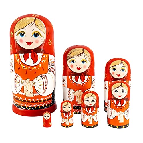 BQZJ Creativo Muñeca de anidación de Madera Mini Matryoshka Rusa Figuras de Marionetas apilables Cumpleaños/Día de la Madre/Navidad/Regalo de Año Nuevo Decoraciones para el hogar Regalo