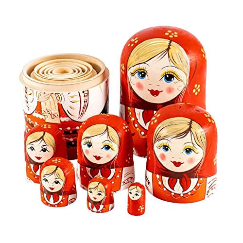 BQZJ Creativo Muñeca de anidación de Madera Mini Matryoshka Rusa Figuras de Marionetas apilables Cumpleaños/Día de la Madre/Navidad/Regalo de Año Nuevo Decoraciones para el hogar Regalo