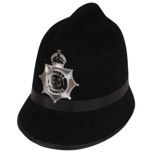 British Traditional PC Police Bobby Custodian Helmet Fancy Dress Hat Accessory