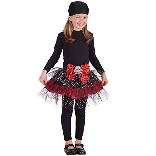 Carnival Toys 03344 - falda con el cráneo, negro/rojo