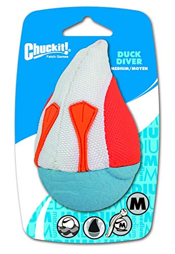 Chuckit! Amphibious Duck Diver Pelota Flotante para Perros, Compatible con el Lanzador, Multicolor, M