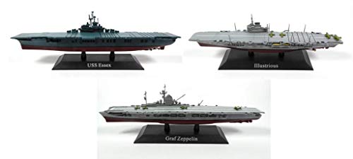 DeAgostini Set of 3 Aircraft Carrier US UK Germany Collection 1/1250 (Ref: WSL1)