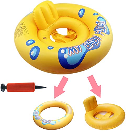 DOLYUU Anillo de natación inflable para bebé, flotador con asiento para niños, piscina para niños de 6 a 36 meses