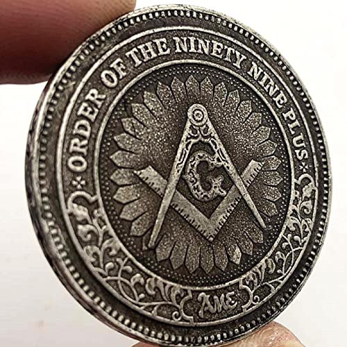DOWNN 2PCS The Free Mason Commemorative Coin Order of The Knights Hospitaller Bronze Plated Coin Collectible Gift Challenge Coin
