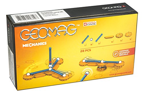 Geomag- Mechanics Construcciones magnéticas y juegos educativos, Multicolor, 28 Piezas (719) , color/modelo surtido