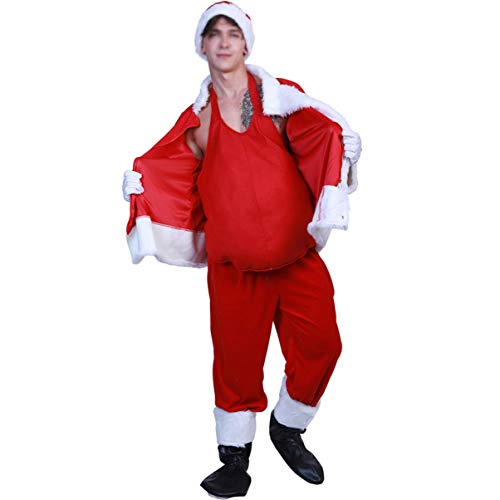 Gran Barriga de Papá Noel, Disfraz de Santa, Ropa de Papá Noel Santa Claus Costume para Navidad Show Escenario Fiesta