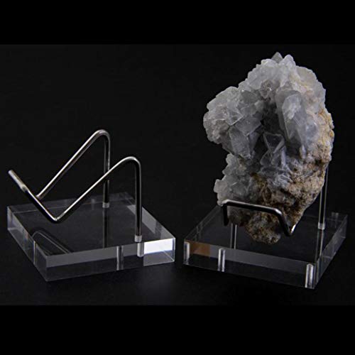 Harilla Acero Inoxidable Mineral Fósil Soporte Exhibidor Estante Acrílico Base de Soporte para Minerales de Cristal Piedras de ágata Decoración