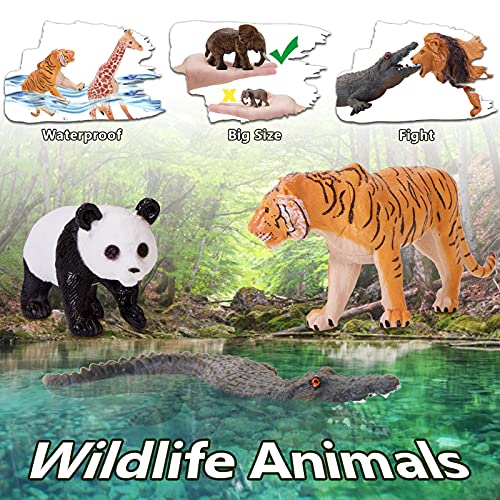 HERSITY Figuras Animales del Bosque Juguete Colección de Animales de la Selva Regalo Fiesta para Niños Niñas 3 4 5 Años