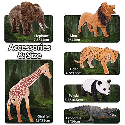 HERSITY Figuras Animales del Bosque Juguete Colección de Animales de la Selva Regalo Fiesta para Niños Niñas 3 4 5 Años