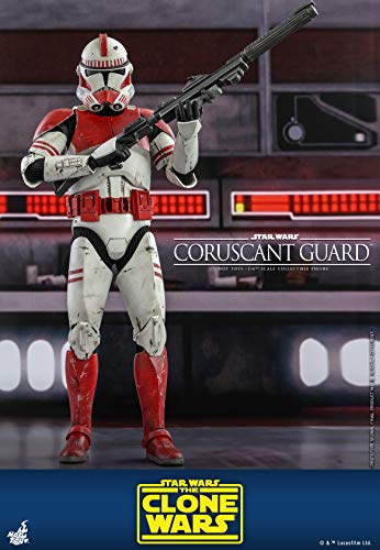 Hot Toys Figura Coleccionable de Star Wars The Clone Wars Coruscant Guard Clone Trooper Escala 1/6 de 12 Pulgadas