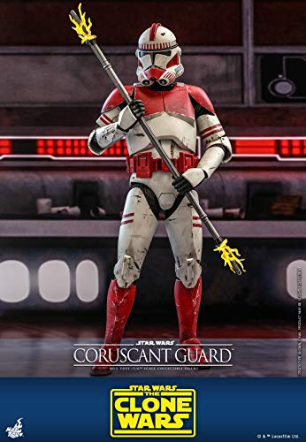 Hot Toys Figura Coleccionable de Star Wars The Clone Wars Coruscant Guard Clone Trooper Escala 1/6 de 12 Pulgadas